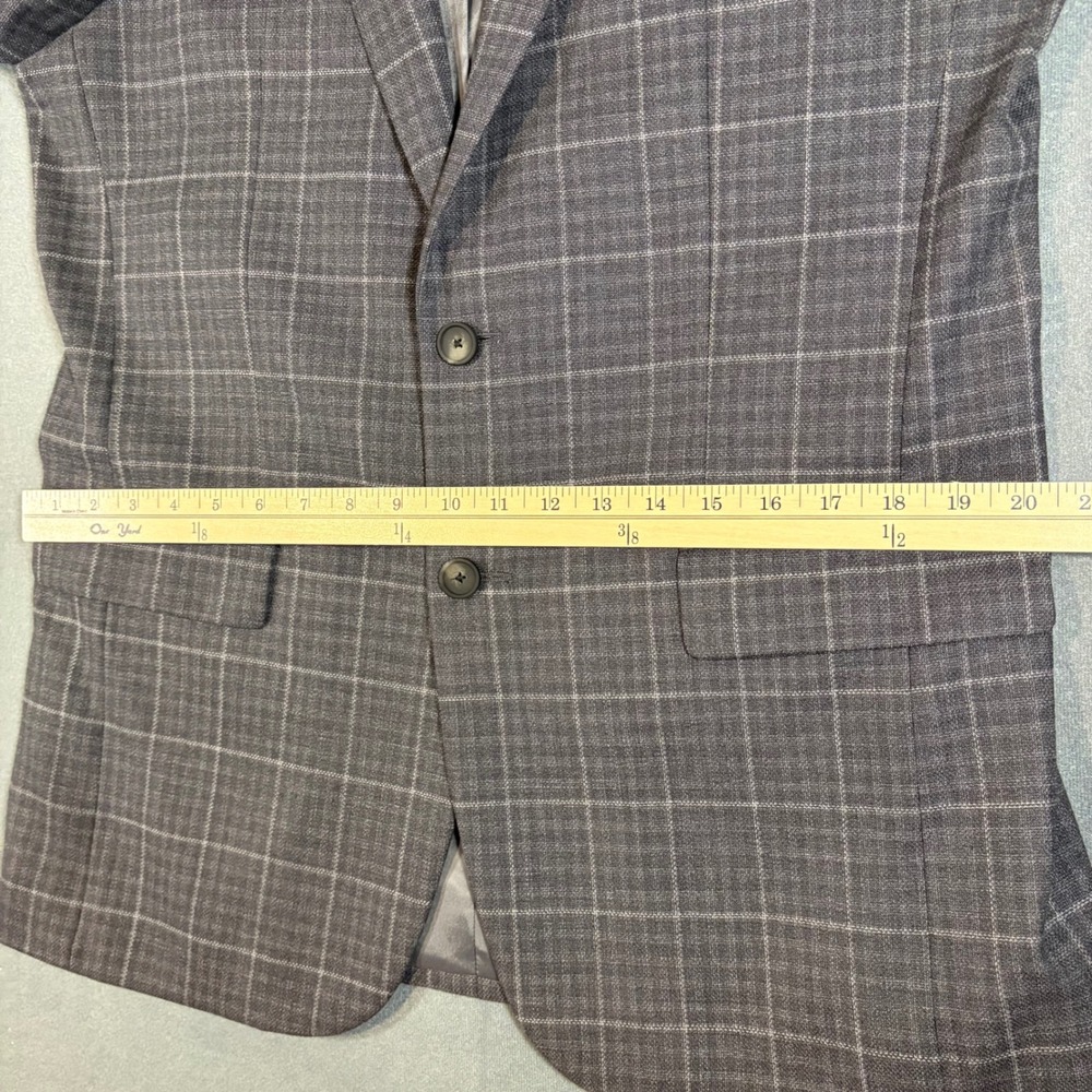 Jos A Bank Blazer Mens 42L Brown Plaid Traveler Travel Tech Slim Fit Jacket Coat - Picture 5 of 10